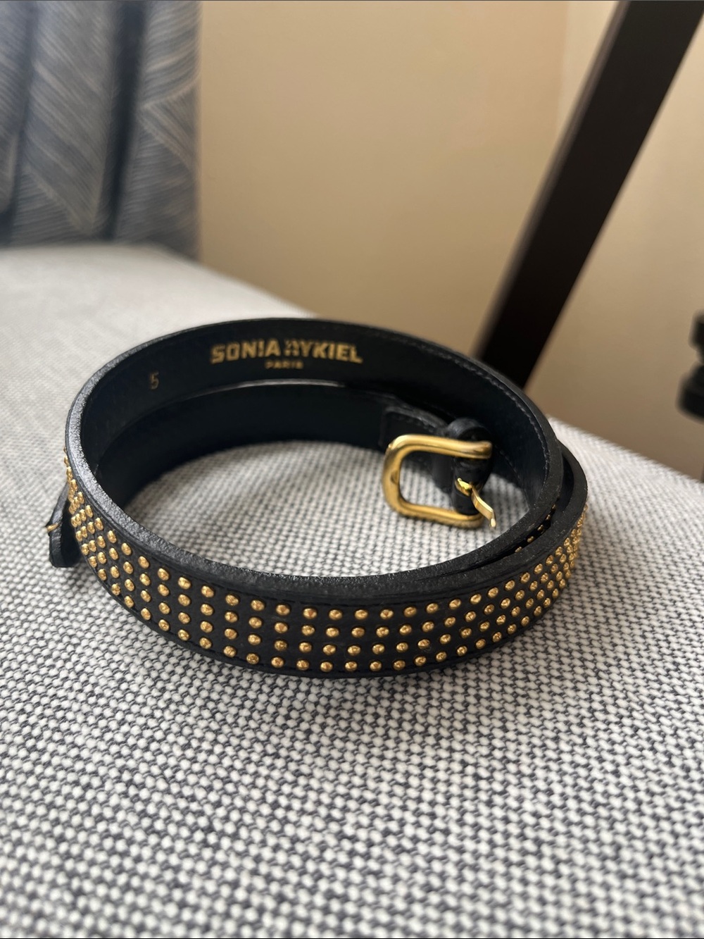Vintage Black Women’s Leather Studded Belt